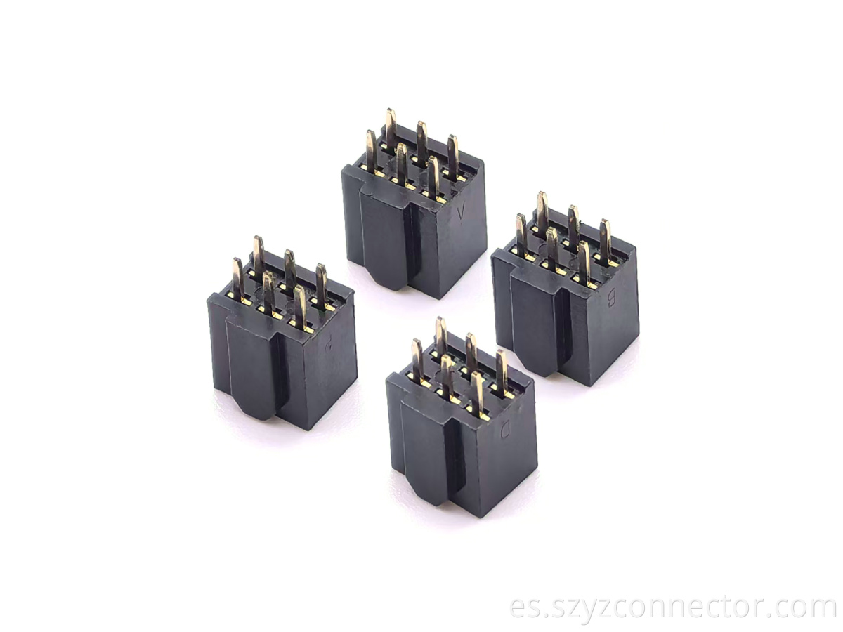 2.54mm Pitch Female Header Connector Dual Row Y-type Fully Convex Non-clogging Holes H8.5mm 2*3P